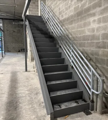 Metal pan stair system